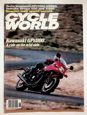 1983 Июнь Cycle World мотоциклетный журнал Kawasaki GPz1100 Yamaha XV500 Virago - Изображение 1 из 4