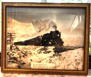 Tren de ferrocarril Mo-Pac #110 con destino al sur cerca de pies Crook imagen en marco - Imagen 1 de 2