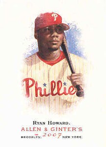 2007 Topps Allen and Ginter Philadelphia Phillies Baseball Card #1 Ryan Howard