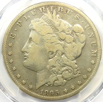 1895-S Morgan Silver Dollar $1 - Certified PCGS VG8 - Rare Date Coin! - Image 1 of 4