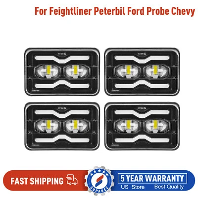4PCS 4x6" LED Headlights DRL Hi/Lo Fit For 1982-1987 Buick Regal Grand National Foto 1 de 4
