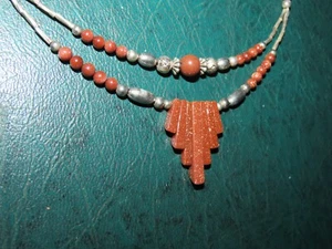 19" NAVAJO SILBER PERLENKETTE DOPPELSTRANG GOLDSTEIN VINTAGE - Bild 1 von 2
