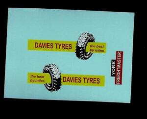 MATCHBOX TRANSFERS/DECALS - M2-b BEDFORD ARTICULATED TRUCK - Davies Tyres