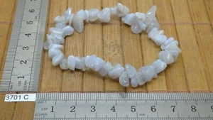 Bracelet baroque CALCEDOINE BLEUE 18 cm pierres roulée lithotherapie chips reiki - Picture 1 of 2