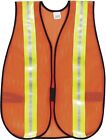Gilet de sécurité orange MCR SAFETY V201R, 2 pouces Bandes réfléchissantes, polyester, côté st