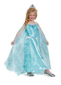 Frozen Elsa Prestige Child Dress Costume Medium 7-8 - Picture 1 of 3