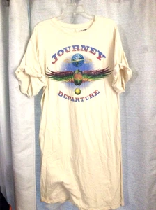 Women's Official Journey Departure Rock Long Ivory Sleep Shirt Night Dress Sz L - Picture 1 of 8
