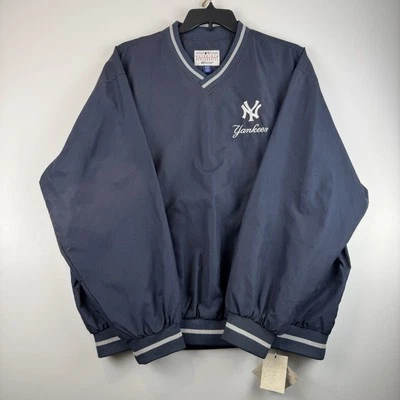 NWT VTG  Men's Yankees GIII Sports by Carl Banks Navy Pullover Zip Hem Size XL - Image 1 of 4