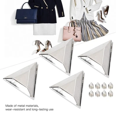 (B01-51-52062)4 Sets Metal Triangle Buttons DIY Jeans Luggage Bag Decoration - Image 1 of 4