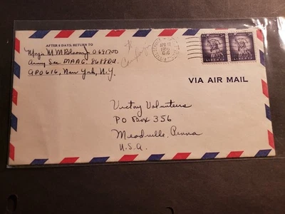APO 616 DHAHRAN, SAUDI ARABIA 1956 Army Cover MAAG 8688DU Officer's Mail - Image 1 of 2
