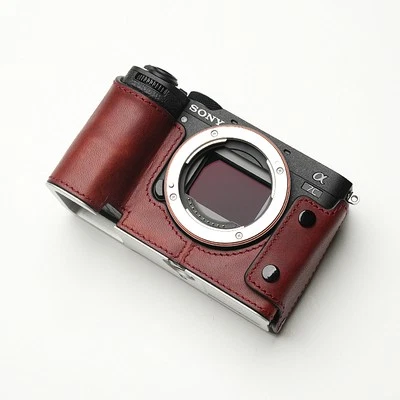 NEW Genuine Leather Camera Bag Protect Case Cover Base For Sony A7C2 A7CII A7CR - Image 1 of 4