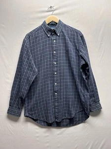 Ralph Lauren Blake Flannel Shirt Mens Medium Plaid Button Up Blue Casual Y2K - Picture 1 of 8