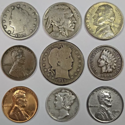 Old Obsolete US Coin Collection With Silver & Uncirculated 9 Coin Set! (Lot#13) - Image 1 of 2