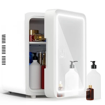 Two; Cosmetic mini fridge with LED light and mirror (gets Hot And Cold) - QTY 2 - Image 1 of 4