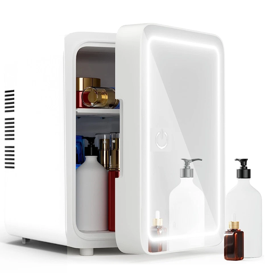 Mini nevera cosmética con luz LED y espejo (se calienta y enfría) Foto 1 de 4