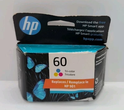 Genuine HP 60 Tri-Color Ink Print Cartridge CC643WN sealed EXP 08/2024 - Image 1 of 4