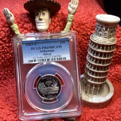 2003 S PCGS PR69CAM 90% SILVER ARKANSAS FREE SHIPPING ⛴️ 💨 - Image 1 of 2