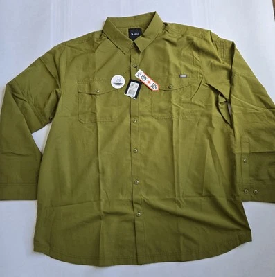 New 5.11 Tactical Marksman Long Sleeve Shirt Rilfe Green 2XL Button Upf 50 - Image 1 of 3
