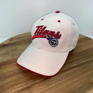 VTG Tennessee Titans Twins Enterprise Fitted Off White Red Hat 7 1/8 NFL - Picture 1 of 13