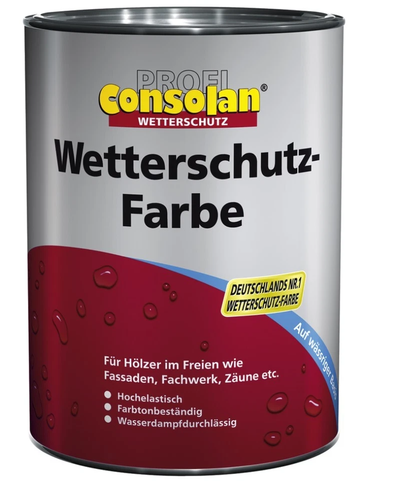 Consolan Wetterschutzfarbe Profi 204 Rotbraun 750 ml - Bild 1 von 1