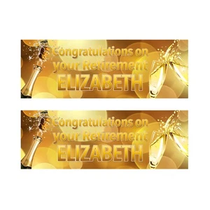 2 X Personalised Retirement Banners - any name - Picture 1 of 1