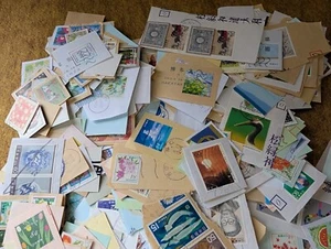 STAMP Used Stamps JAPAN 1000g ON paper lot philatelic collection kiloware YZ - Picture 1 of 9