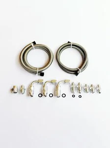 Power Steering hose Line Kit for GM Saginaw pumps Stainless - Picture 1 of 6