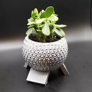Disney World Epcot Spaceship Earth Inspired Planter - Garden Disney Decor Size B - Picture 1 of 10
