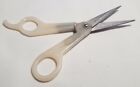 Vintage Wahl Barber's Scissors Haircutting Salon Shears W White Lucite Handle 7"