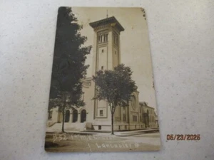 LANCASTER OHIO M.E. C. Kirche Echt Foto Postkarte RPPC - Bild 1 von 2