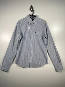 Y2K Abercrombie & Fitch Men Striped Muscle Dress Shirt Long Sleeve Sz M 21.5X30 - Picture 1 of 10