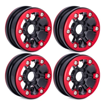 4x 1.9'' Beadlock Aluminum Wheel Rim For 1:10 RC Axial SCX10 90046 D90 CC01 TRX4 - Image 1 of 4
