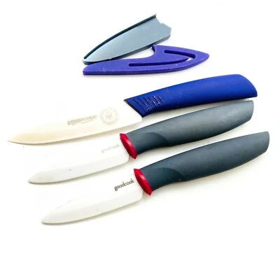 3 Pcs Goodcook, Ergo Chef Kitchen and Paring Knife Set With 2 Edge Guards - Image 1 of 4