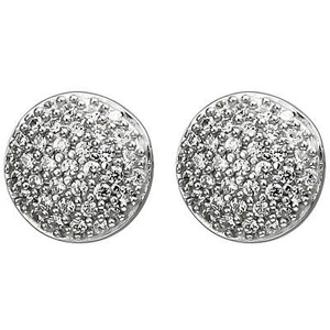 Pavé Ohrstecker rund Ø8,4mm 925 Silber mit 74 Zirkonia Ohrringe Ohrschmuck - Picture 1 of 1