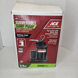 ACE Submersible Sump Pump, Vertical Float 1/2HP (48580) Used Working - Picture 1 of 11