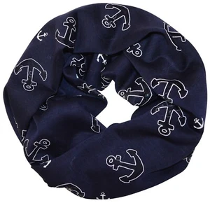 Damen Loopschal Schlauchschal Rundschal Anker Spitzen unifarben einfarbig Spitze - Bild 1 von 8