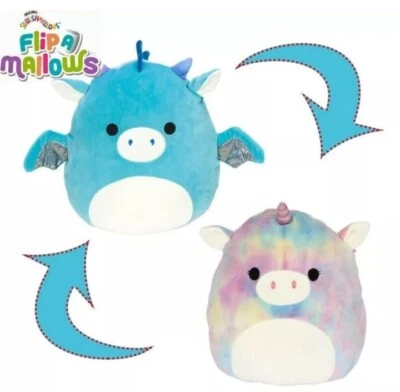 Squishmallows Flip A Mallows Dragon & Unicorn Fantasy Magical Plush Boys Girls  - Image 1 of 4