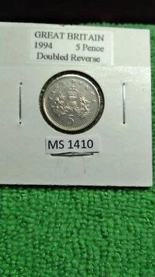 1994 GREAT BRITAIN 5 Pence ERROR Multiple Strike Doubled Reverse - Image 1 of 4