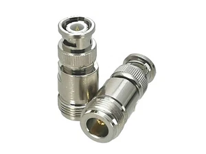 Adaptador 1 pieza BNC macho enchufe a N hembra conector coaxial RF - Imagen 1 de 3