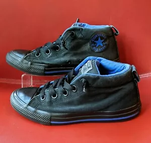 Converse Junior Youth Street Mid Black Hyper Royal Sneakers Style # 660865F - Picture 1 of 12