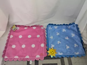 Disney Babies Minnie Mickey Mouse Lovey Blankets 12 Inch Pink Blue Replacement - Imagen 1 de 9