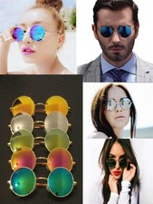 Unisex Sunglasses Retro Vintage Round Circle Hippie Glasses Cyber Steampunk Geek