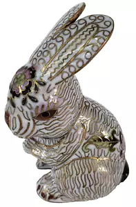 Vintage Chinesische Cloisonne Emaille Hase Häschen Figur Deko Figur - Bild 1 von 12