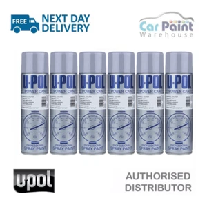 6 x U-POL Power Can Wheel Silver 500ml Aerosol Spray Cans UPOL Alloy Paint - Picture 1 of 3
