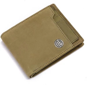 Hammonds Flycatcher Men’s Genuine Leather Wallet Bi-Fold, Moss Green - Picture 1 of 9