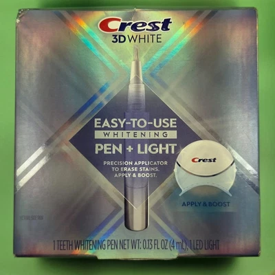 Pluma blanqueadora Crest 3D blanca fácil de usar + luz LED aplicar y aumentar CADUCIDAD: 12/2026 Foto 1 de 2
