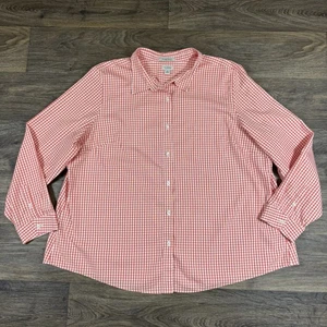 Camisa LL Bean Mujer Talla 3X Cuadros Sin Arrugas Abotonada Manga Larga Algodón - Imagen 1 de 13