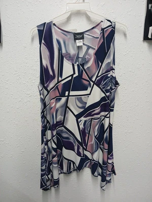 Túnica sin mangas Jostar talla mediana morada diseño geométrico  Foto 1 de 3