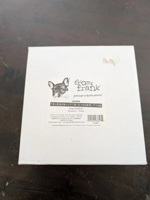 Enesco From Frank Friends "it's cenar time where" Pet Dog Bowl 6.25" NUEVO Foto 1 de 4