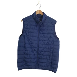 Uniqlo Mens Size M Navy Ultra Light Duck Down Padded Full Zip Gilet Vest - Picture 1 of 9